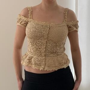 Moschino Cheap and Chic Lace Peplum Top